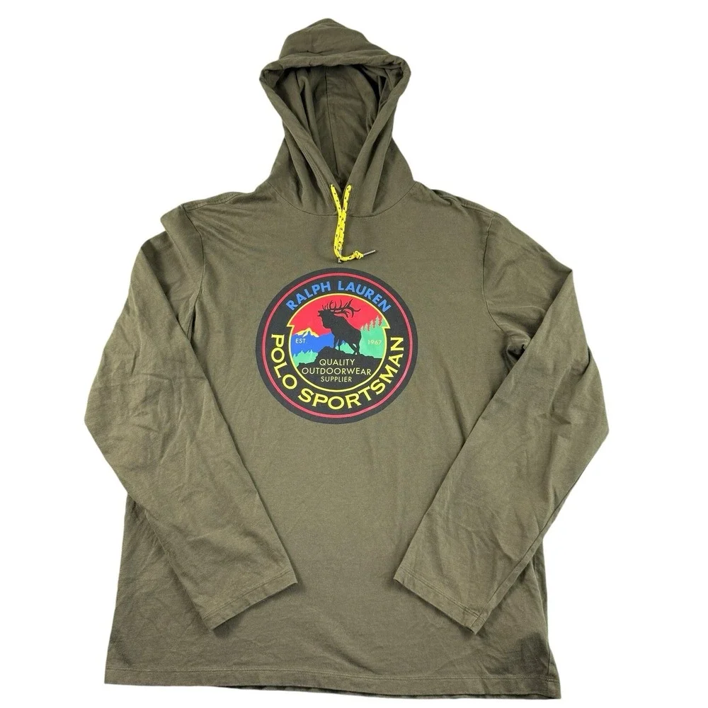 Polo Country Ralph Lauren Sportsman Great Outdoors Hoodie Olive Green M